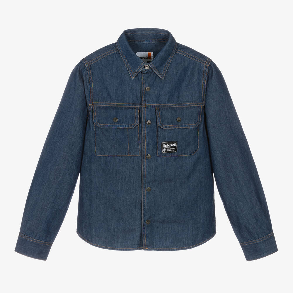 Timberland - Teen Boys Blue Chambray Shirt | Childrensalon