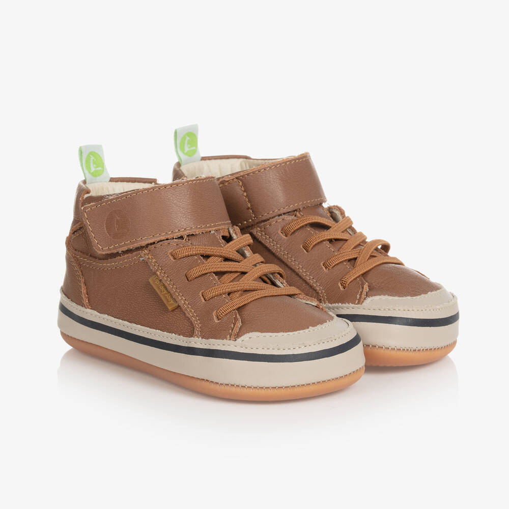 Tip Toey Joey - Chaussures montantes marron en cuir bébé garçon | Childrensalon