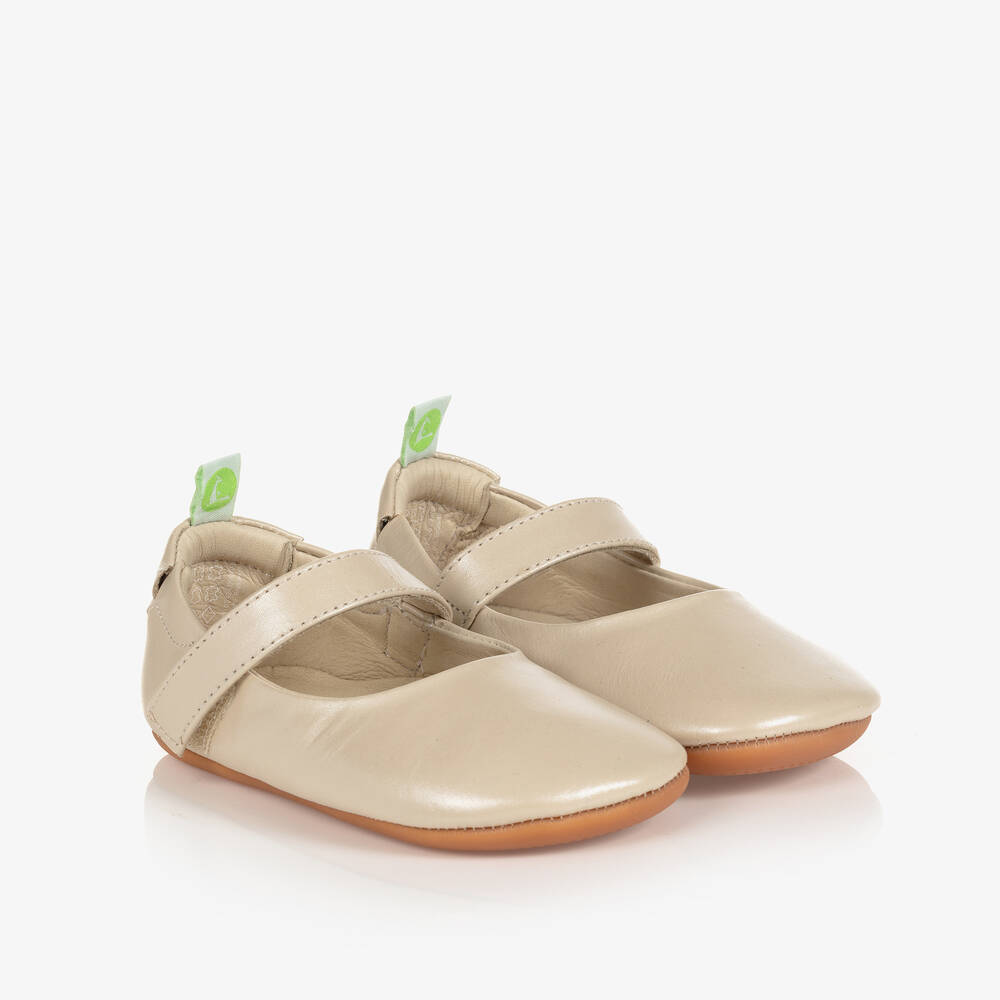 Tip Toey Joey - Beige Baby-Lederschuhe (M) | Childrensalon