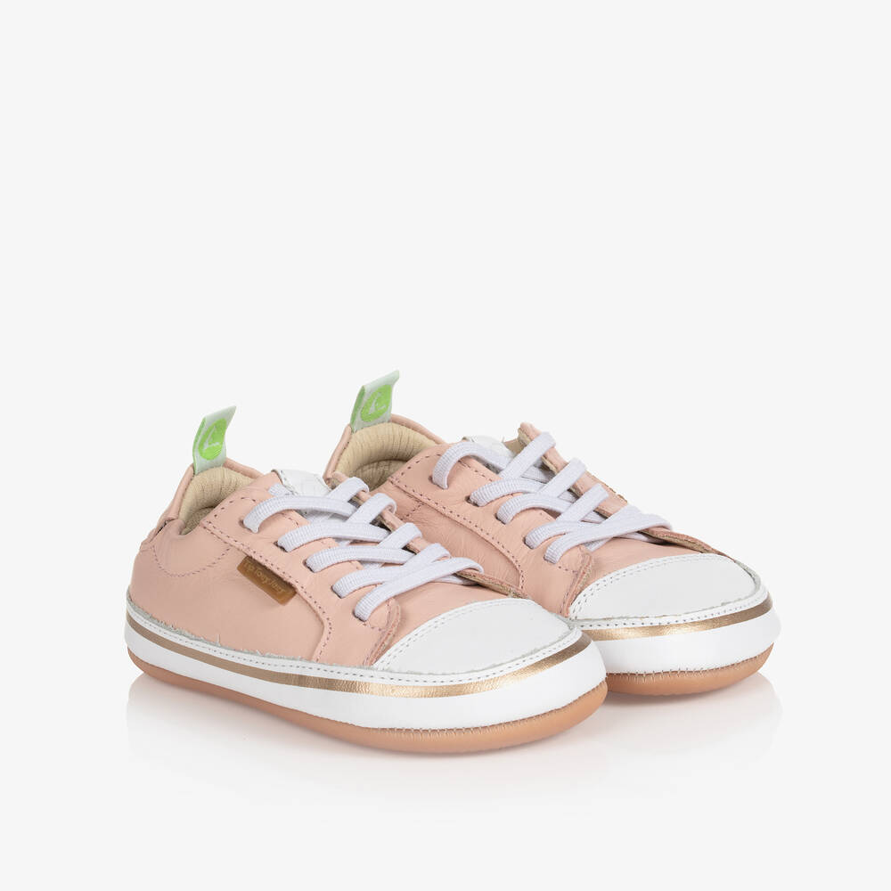 Tip Toey Joey - Rosa Baby-Sneaker aus Leder | Childrensalon