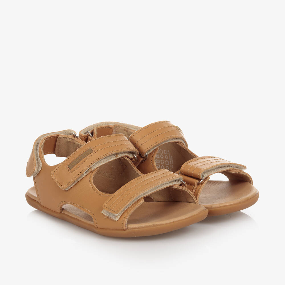 Tip Toey Joey - Boys Brown Leather Sandals | Childrensalon