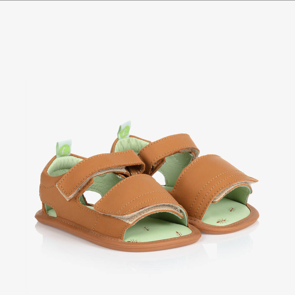 Tip Toey Joey - Braune Ledersandalen für Babys | Childrensalon