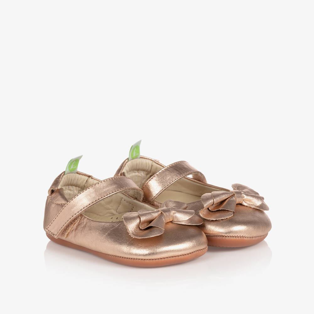 Tip Toey Joey - Chaussures en cuir rose métallisé bébé | Childrensalon