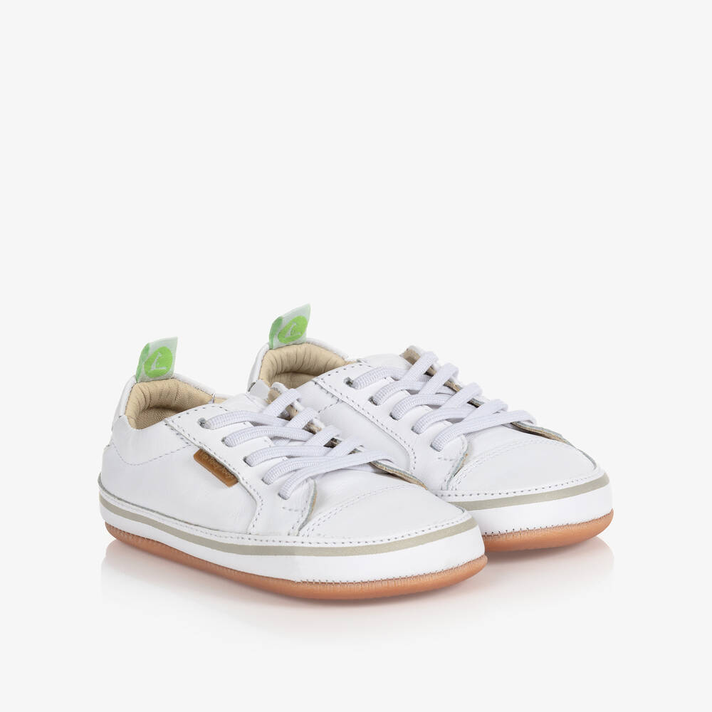 Tip Toey Joey - Weiße Baby-Ledersneakers | Childrensalon