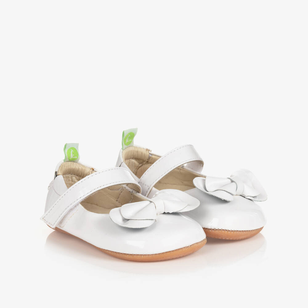 Tip Toey Joey - Weiße Baby-Lederschuhe (M)  | Childrensalon