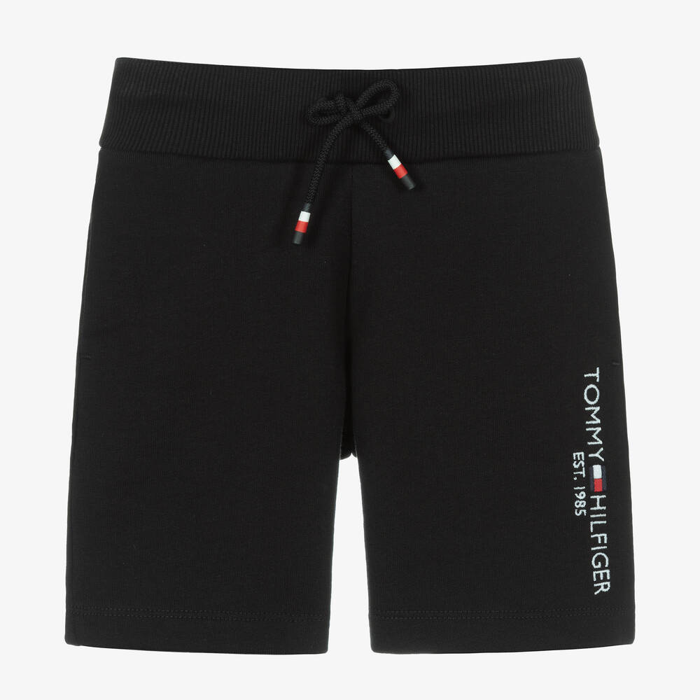 Tommy Hilfiger - Boys Black Jersey Logo Shorts | Childrensalon Outlet