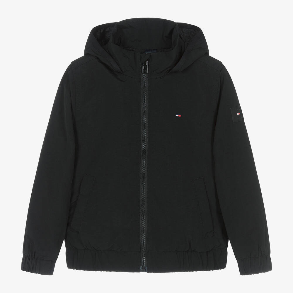 Tommy Hilfiger - Boys Black Windbreaker Jacket | Childrensalon