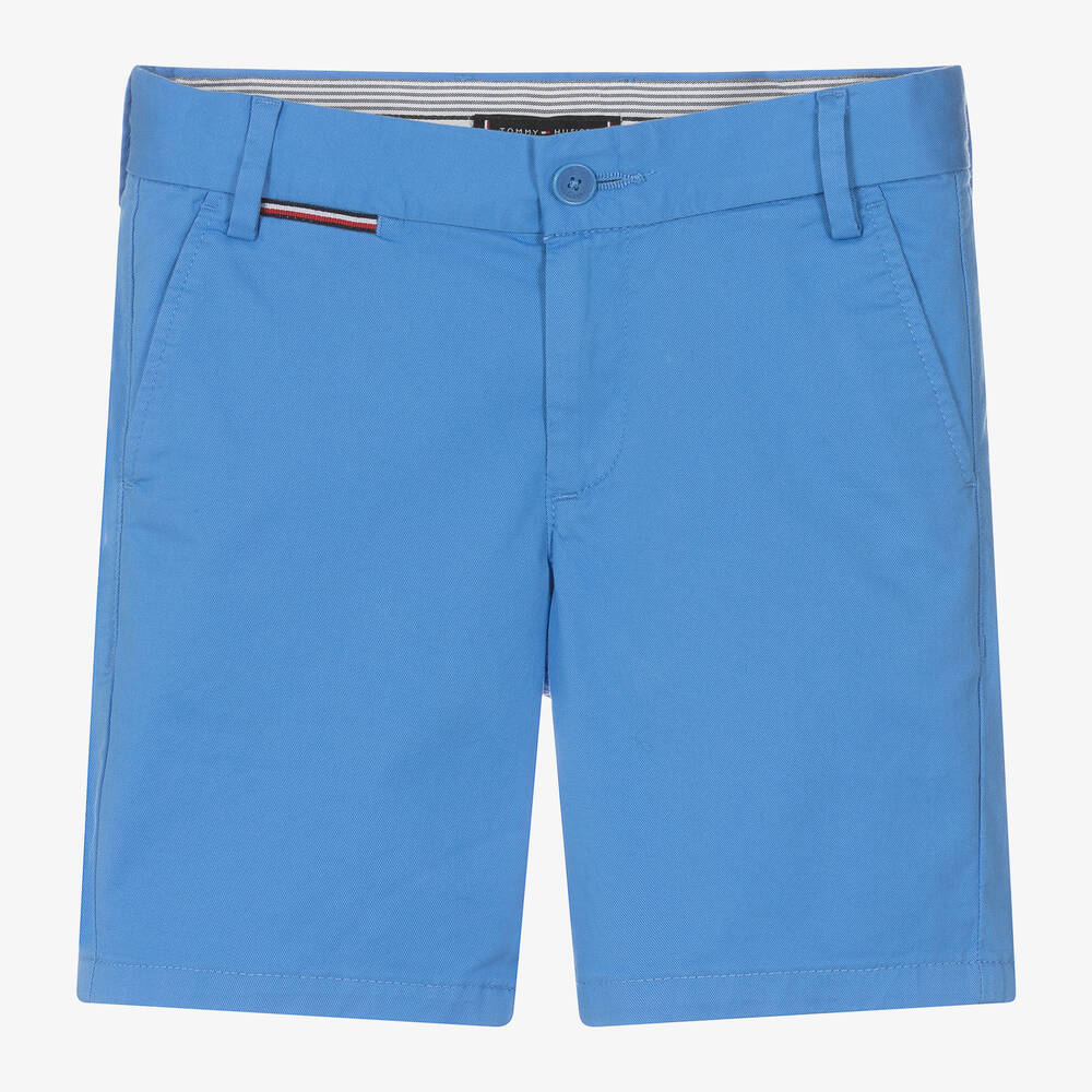 Tommy Hilfiger - Boys Blue Cotton Chino Shorts | Childrensalon