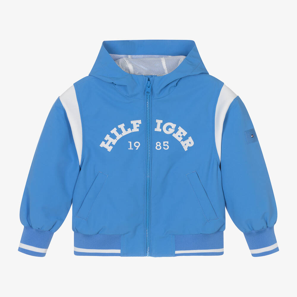 Tommy Hilfiger - Boys Blue Monotype Bomber Jacket | Childrensalon