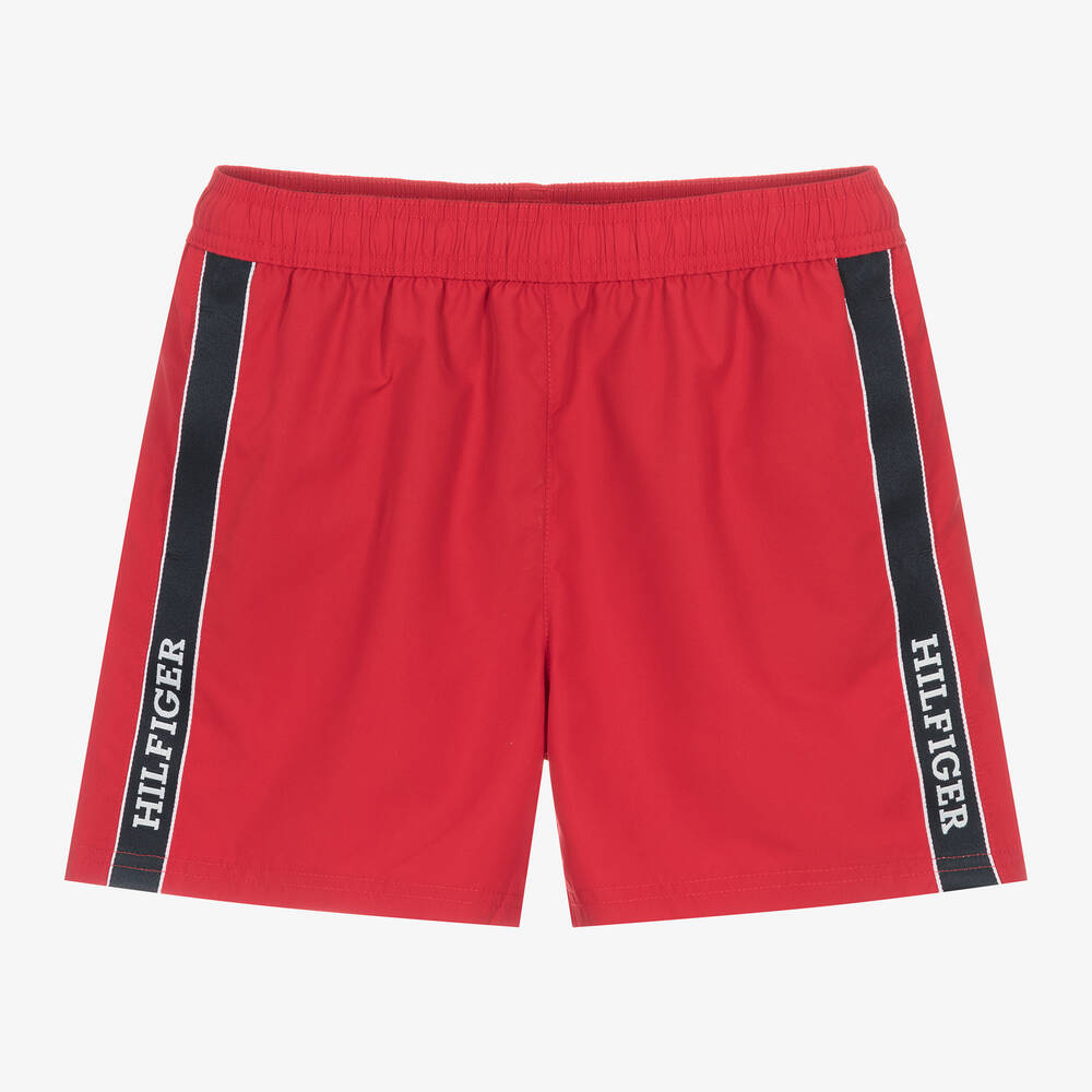 Tommy Hilfiger - Boys Red Swim Shorts | Childrensalon