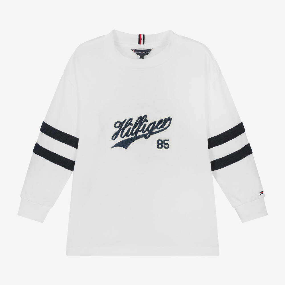 Tommy Hilfiger - Haut blanc en coton garçon | Childrensalon