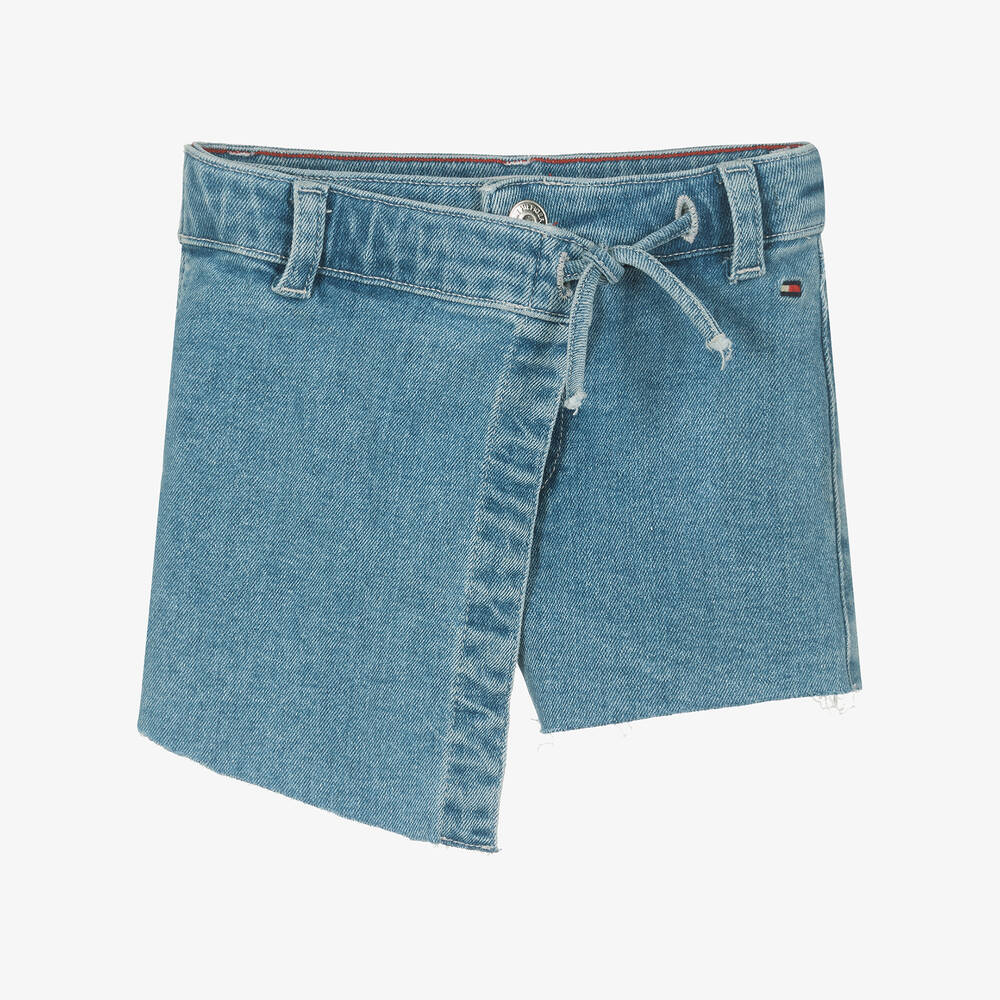 Tommy Hilfiger - Girls Blue Denim Skort | Childrensalon