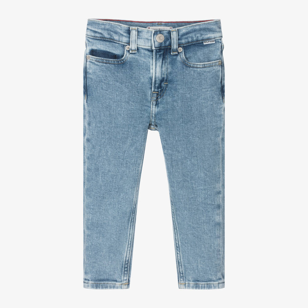 Tommy Hilfiger - Girls Blue Tapered Denim Jeans | Childrensalon