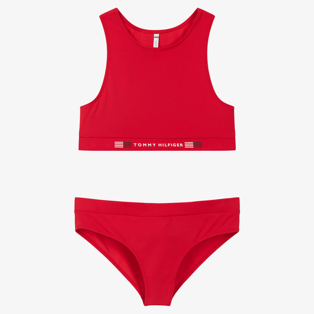 Tommy Hilfiger - Girls Red Logo Tankini | Childrensalon Outlet