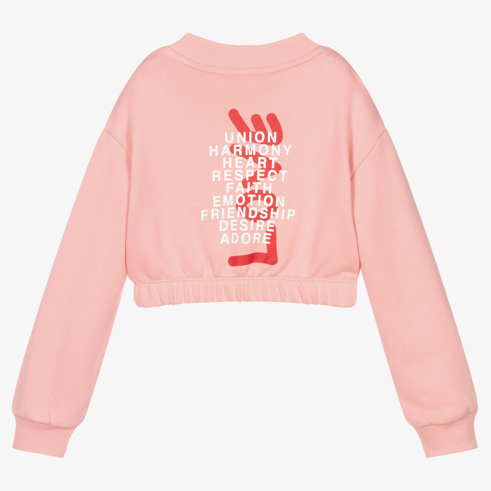- Sweatshirt Childrensalon Tommy Outlet Pink | Cotton Hilfiger Cropped