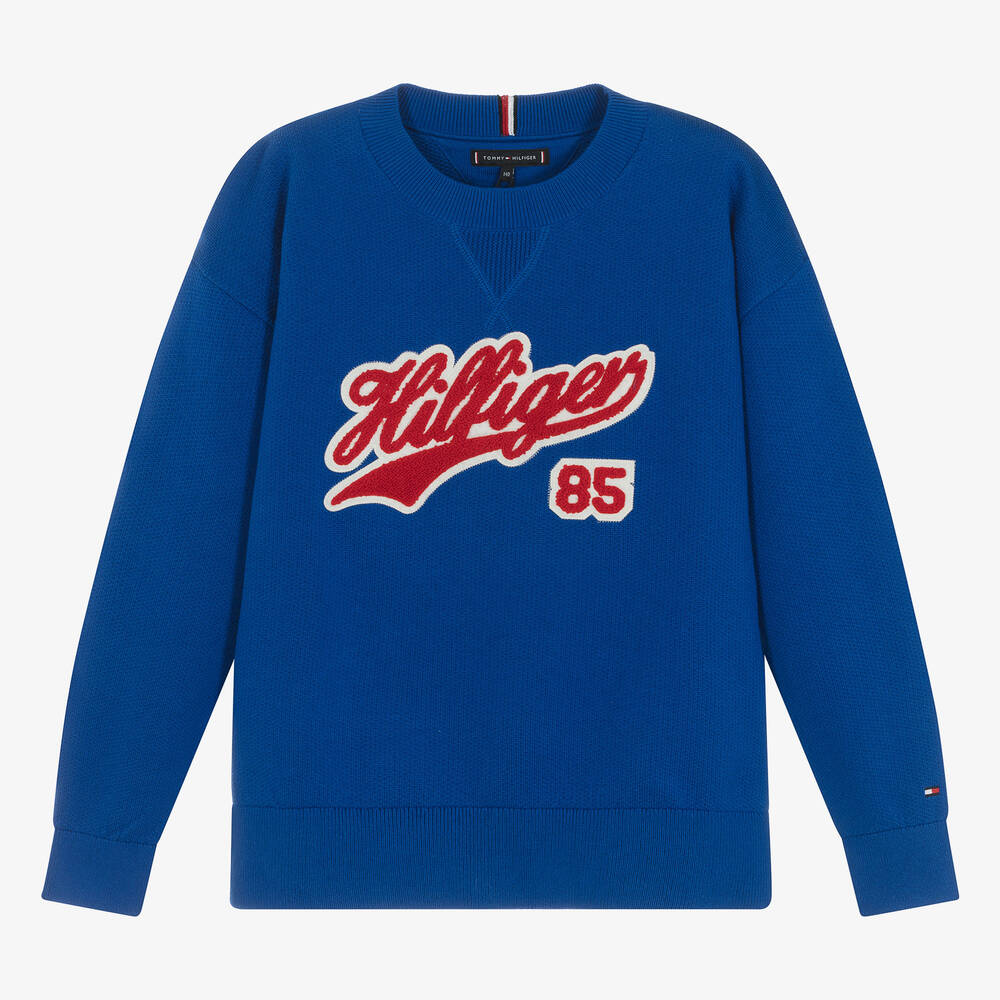 Tommy Hilfiger - Teen Boys Blue Cotton Jumper | Childrensalon