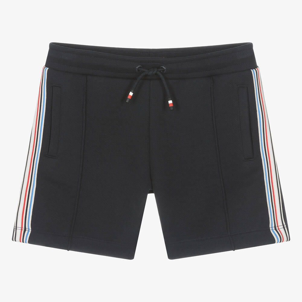 Tommy Hilfiger - Teen Boys Blue Cotton Striped Tape Shorts | Childrensalon