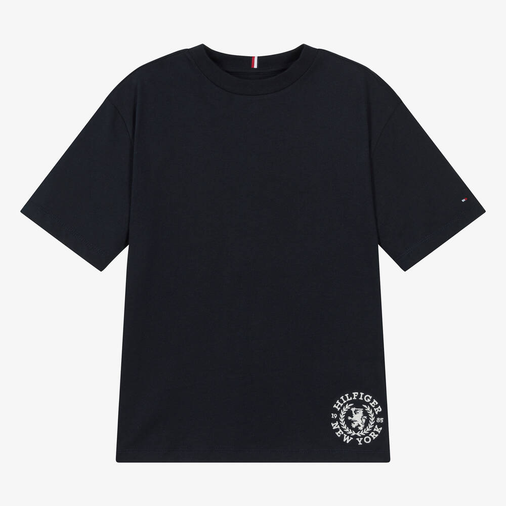 Tommy Hilfiger - T-shirt bleu en coton ado garçon | Childrensalon