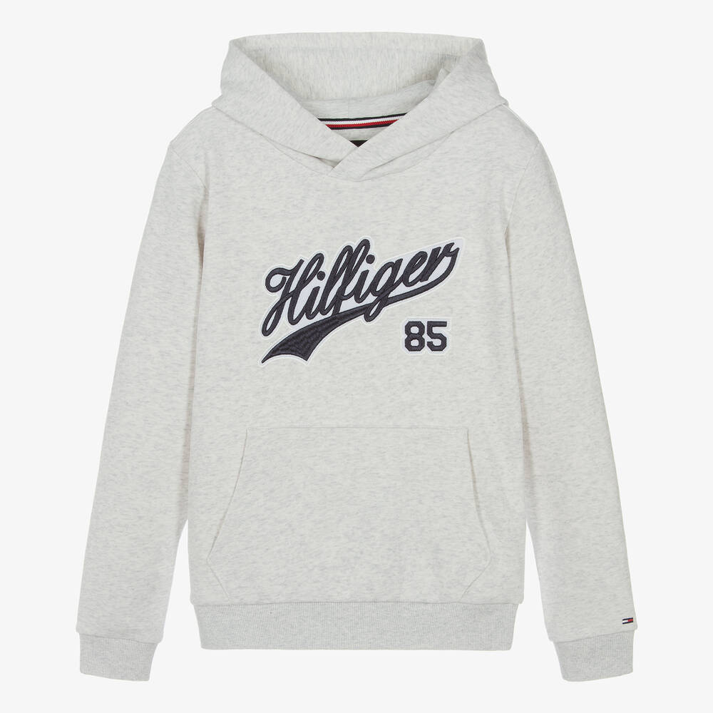 Tommy Hilfiger - Sweat à capuche jersey de coton gris | Childrensalon