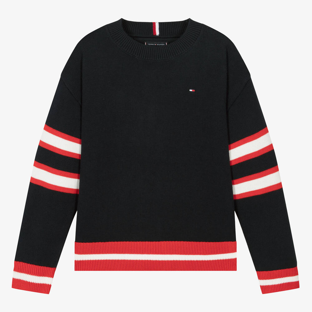 Tommy Hilfiger - Teen Boys Navy Blue Cotton Jumper | Childrensalon