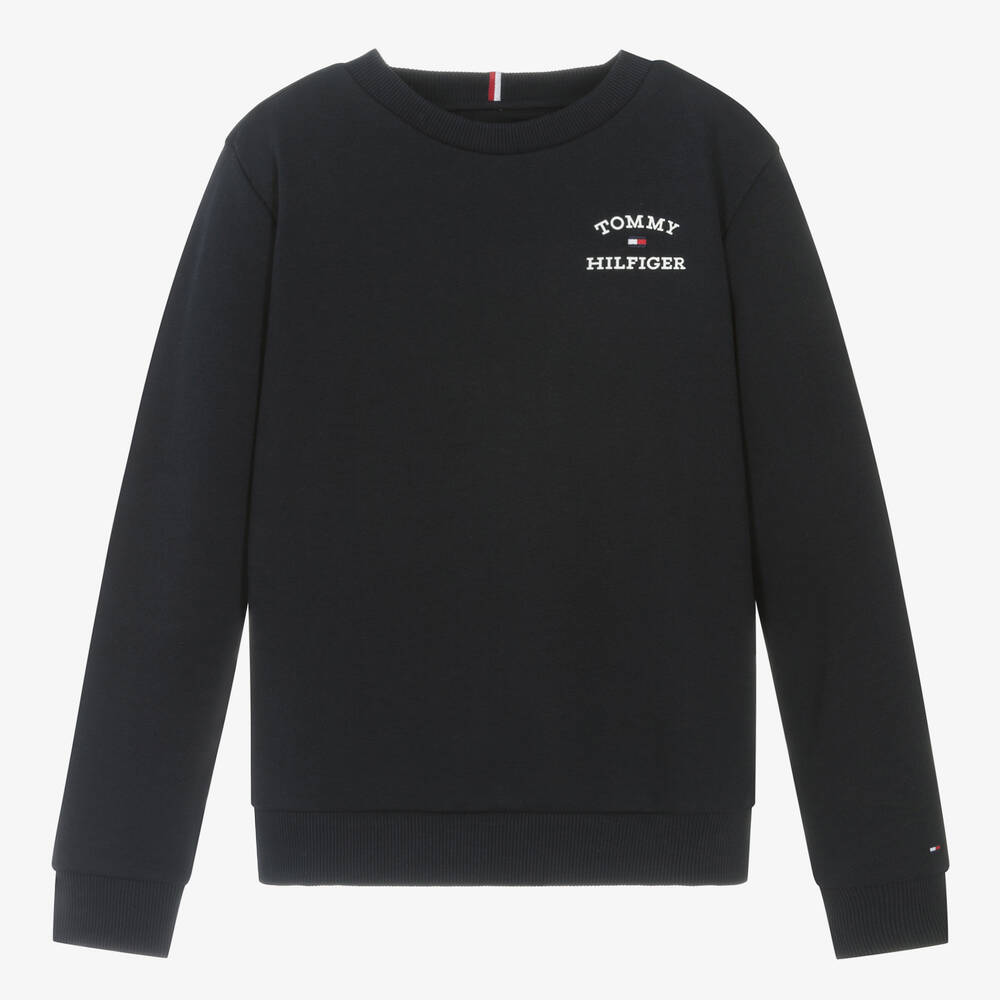 Tommy Hilfiger - Teen Boys Navy Blue Cotton Sweatshirt | Childrensalon