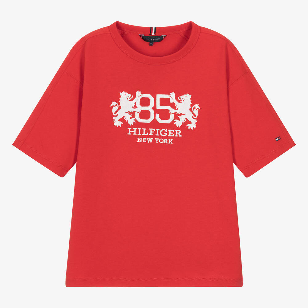 Tommy Hilfiger - Teen Boys Red Cotton T-Shirt | Childrensalon