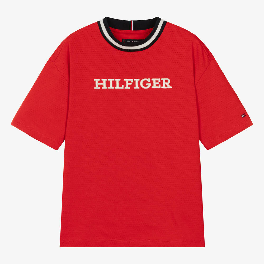 Tommy Hilfiger - Teen Boys Red Cotton T-Shirt | Childrensalon