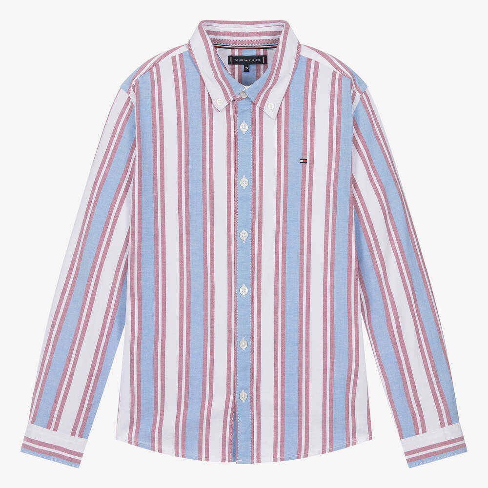 Tommy Hilfiger - Chemise Oxford rayée en coton ado | Childrensalon