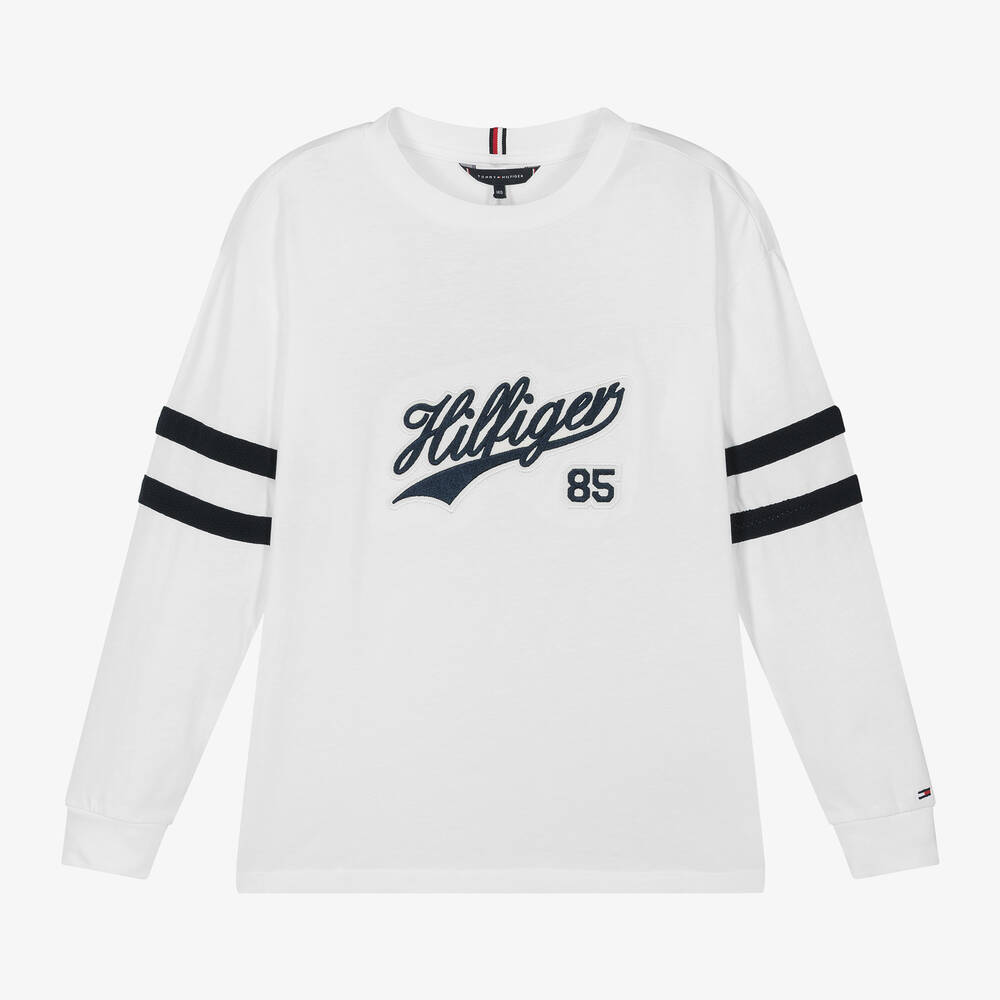 Tommy Hilfiger - Haut blanc en coton ado garçon | Childrensalon