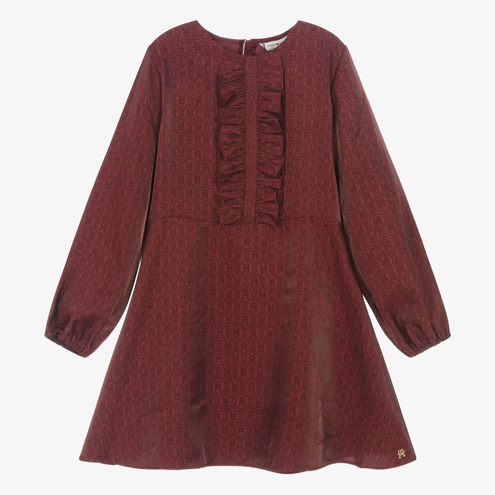 Tommy Hilfiger - Robe bordeaux à volants ado | Childrensalon