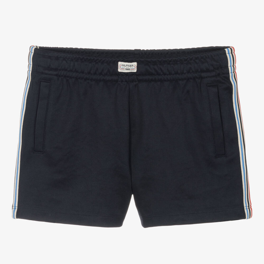 Tommy Hilfiger - Teen Girls Navy Blue Striped Shorts | Childrensalon