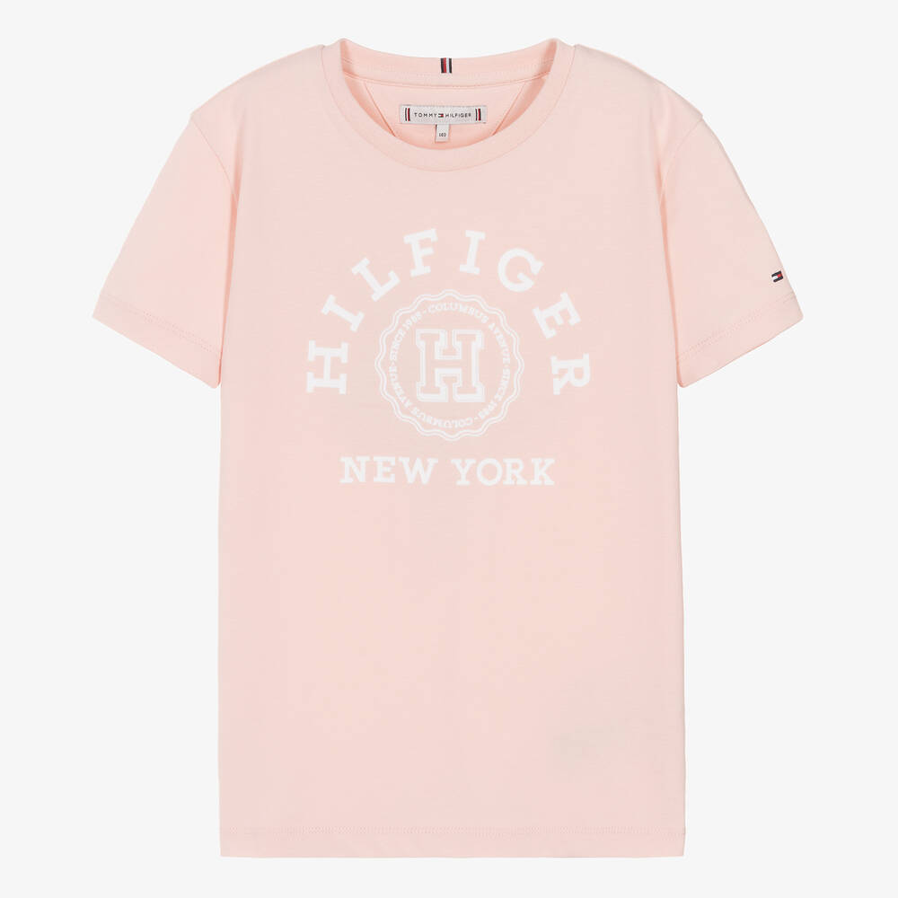 Tommy Hilfiger - Teen Girls Pink Cotton T-Shirt | Childrensalon