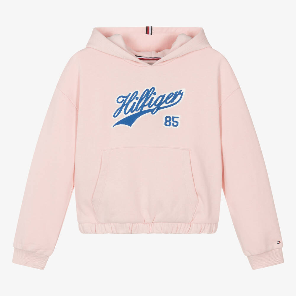 Tommy Hilfiger - Teen Girls Pink Cotton Varsity Hoody | Childrensalon