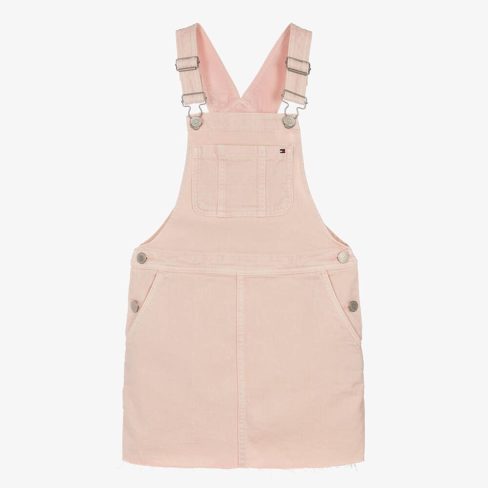 Tommy Hilfiger - Teen Girls Pink Denim Dungaree Dress | Childrensalon