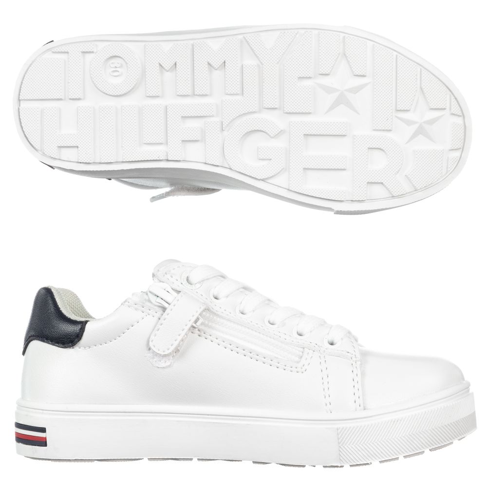 faux leather white trainers