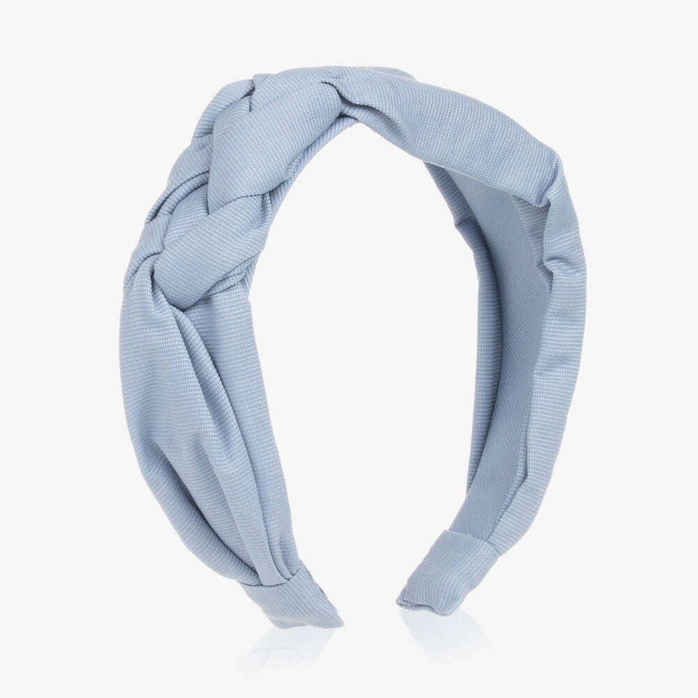 Tutto Piccolo - Girls Dusky Blue Braided Hairband | Childrensalon