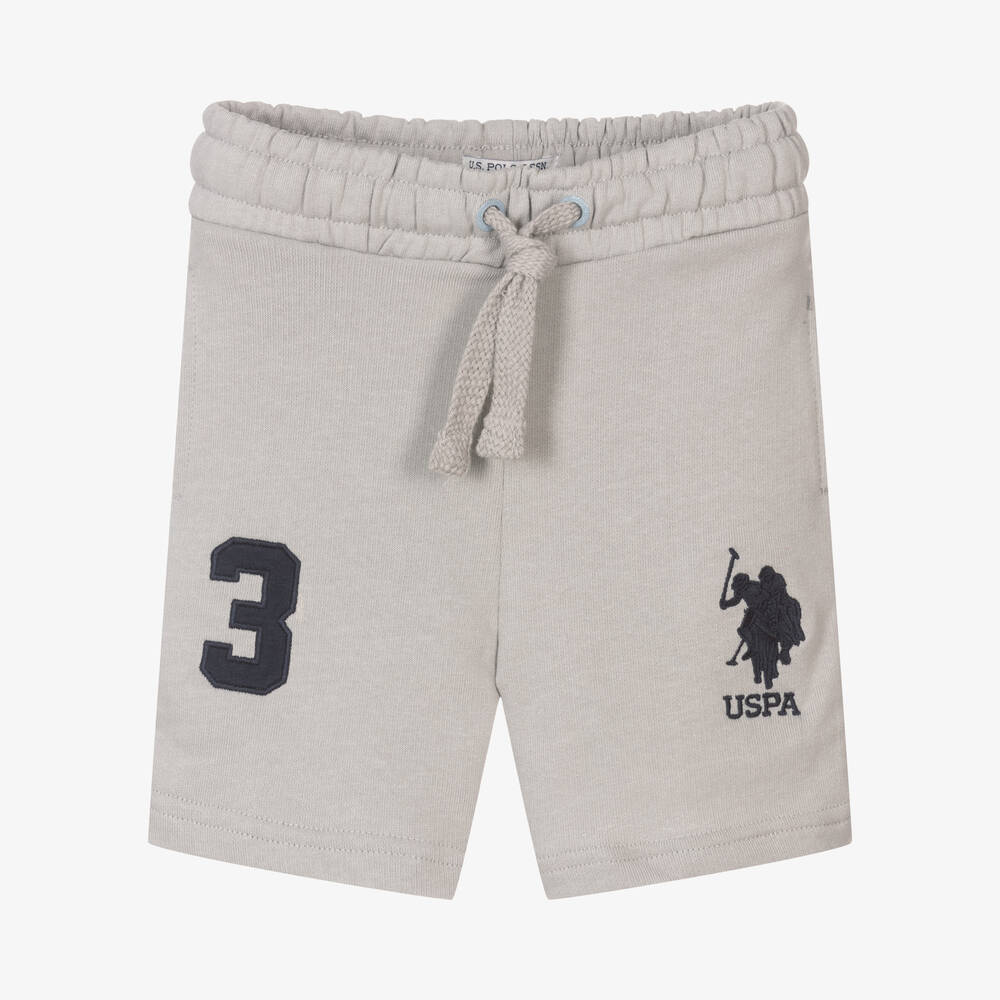 U.S. Polo Assn. - Boys Grey Cotton Logo Shorts | Childrensalon Outlet