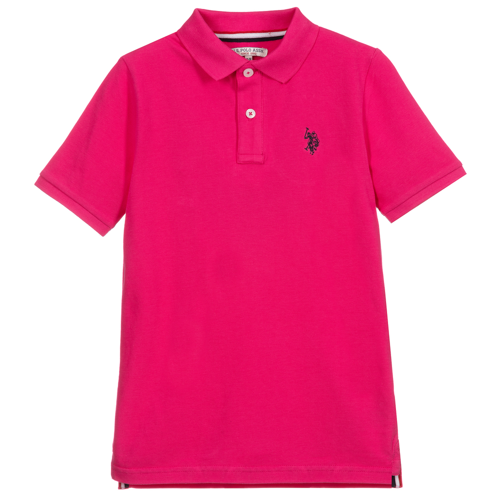 U.S. Polo Assn. - Pink Cotton Logo Polo Shirt | Childrensalon