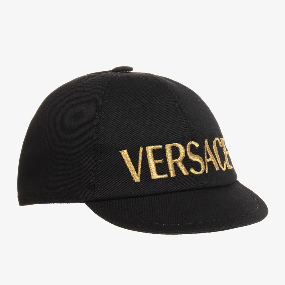 Versace - Casquette de base-ball noir en sergé | Childrensalon