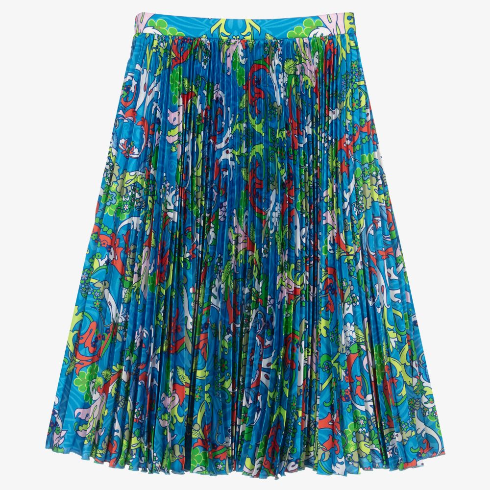 Versace - Blue Baroccofest Midi Skirt | Childrensalon Outlet