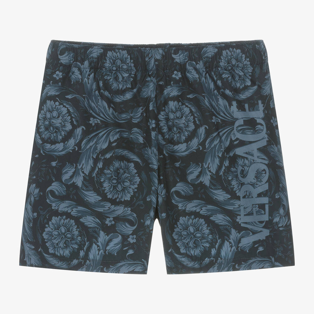 Versace - Short de bain bleu Barocco garçon | Childrensalon