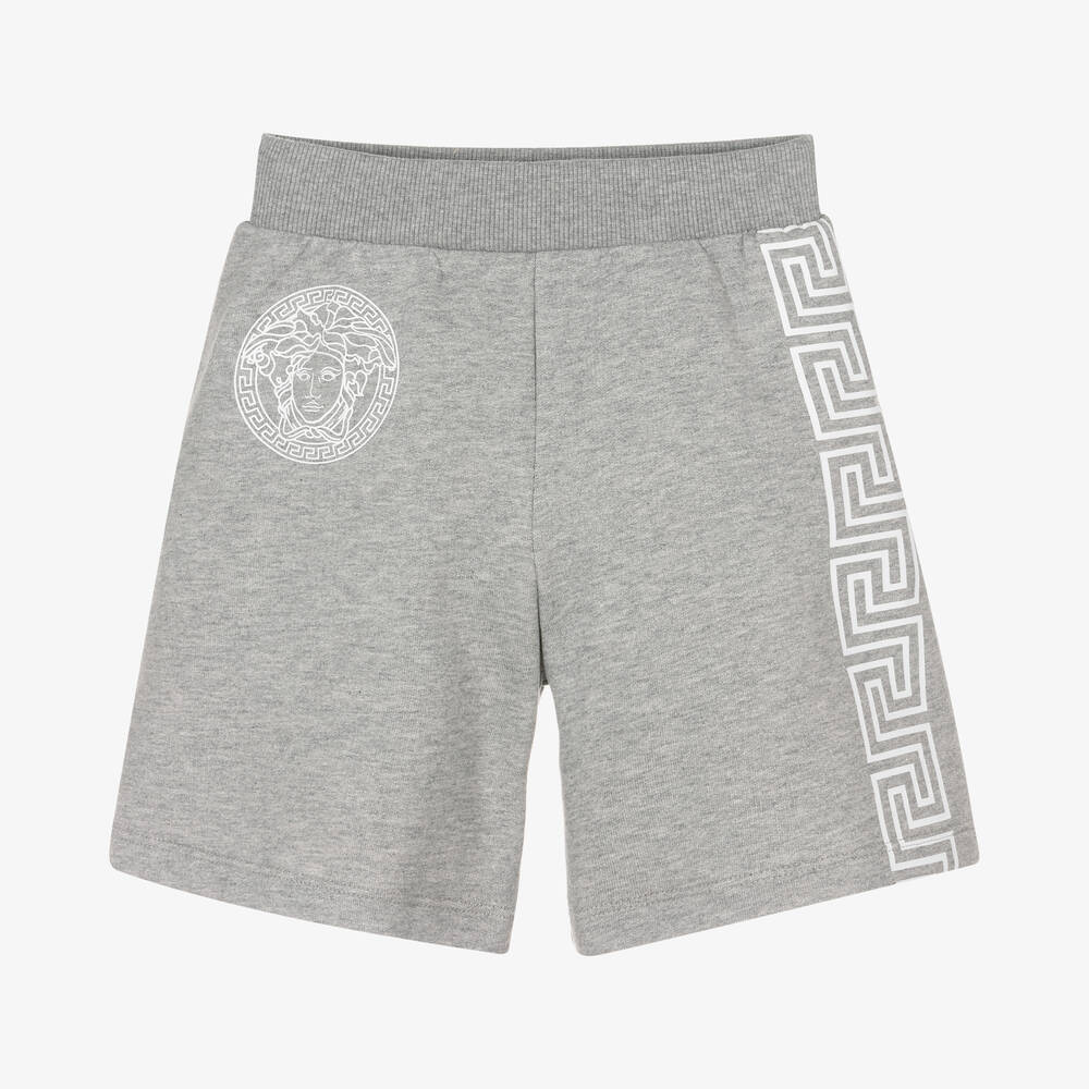 Versace - Boys Grey Marl Cotton Shorts | Childrensalon