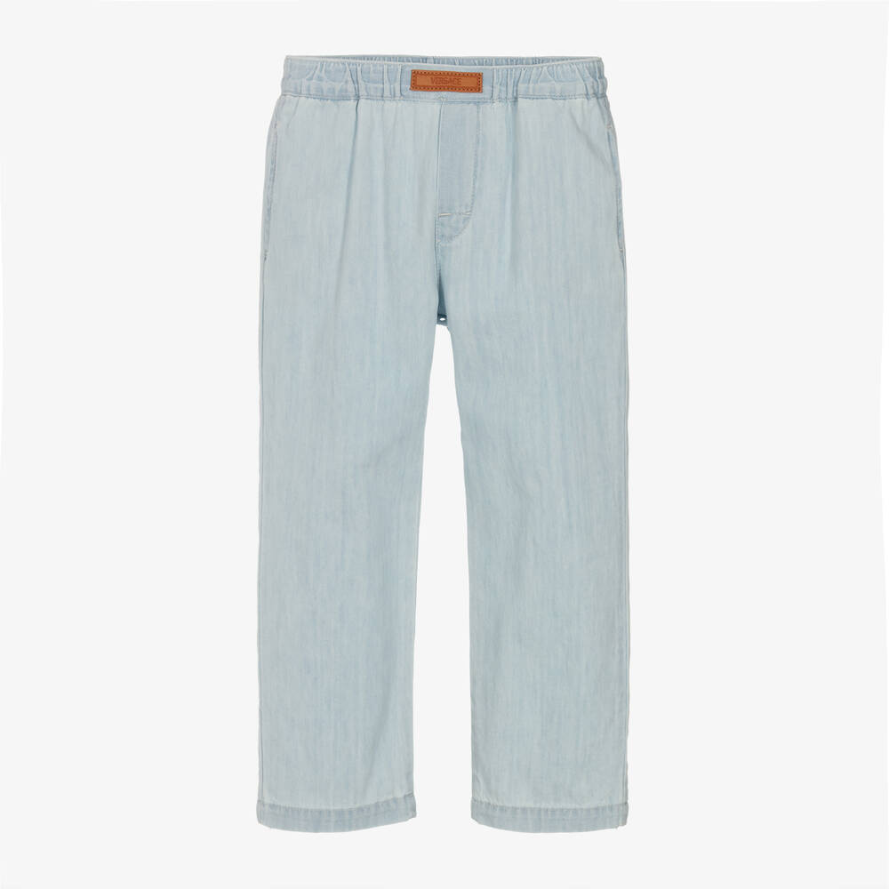 Versace - Boys Pale Blue Denim Jeans | Childrensalon