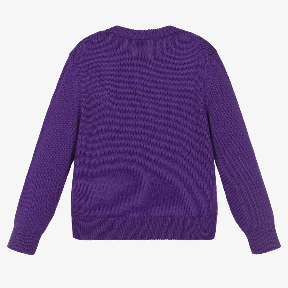 Versace - Girls Purple Wool Medusa Sweater