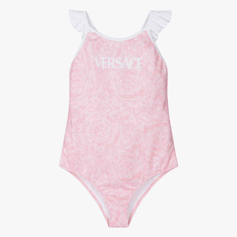 Versace - Maillot de bain rose Barocco ado | Childrensalon