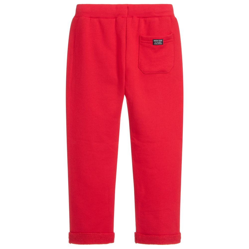 boys red joggers