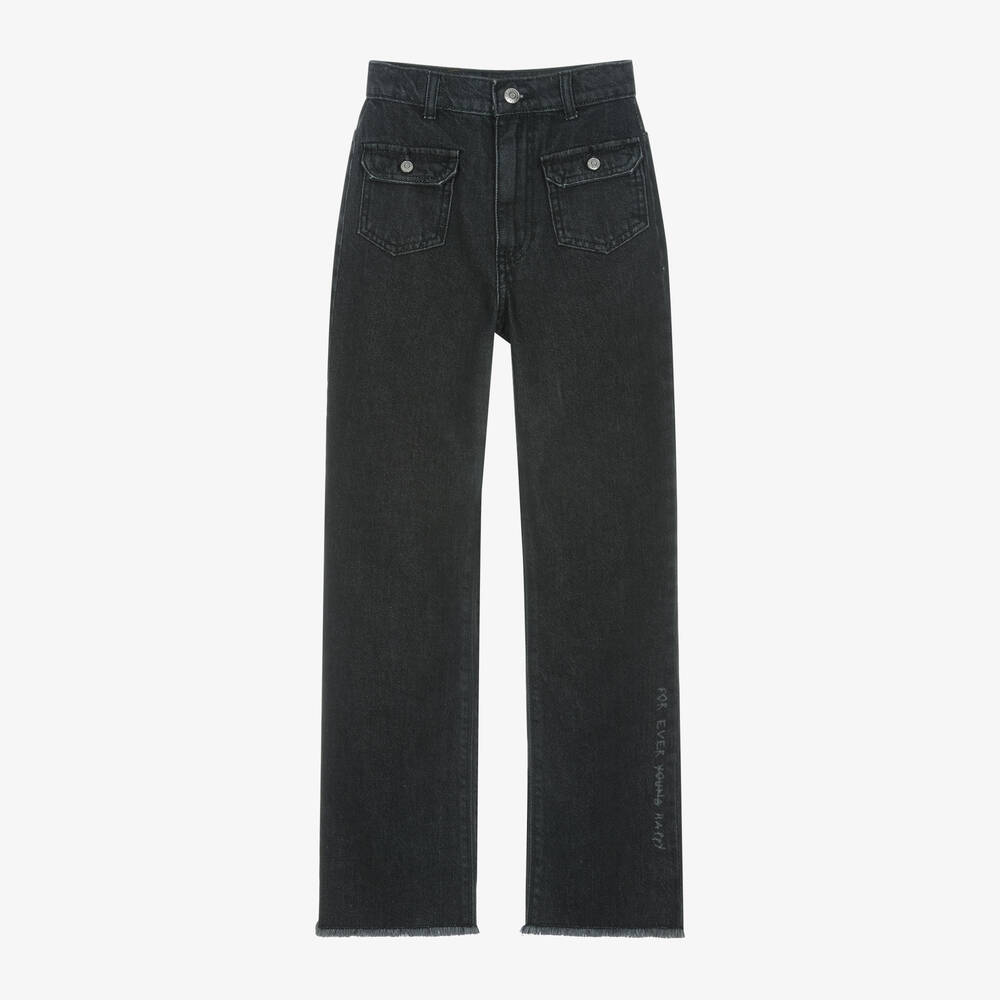 Zadig&Voltaire - Girls Black Denim High-Waisted Jeans | Childrensalon