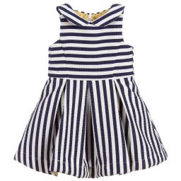 baby blue and white striped dress