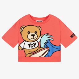 Teddy Bear Cotton Jersey T Shirt in Black - Moschino Kids