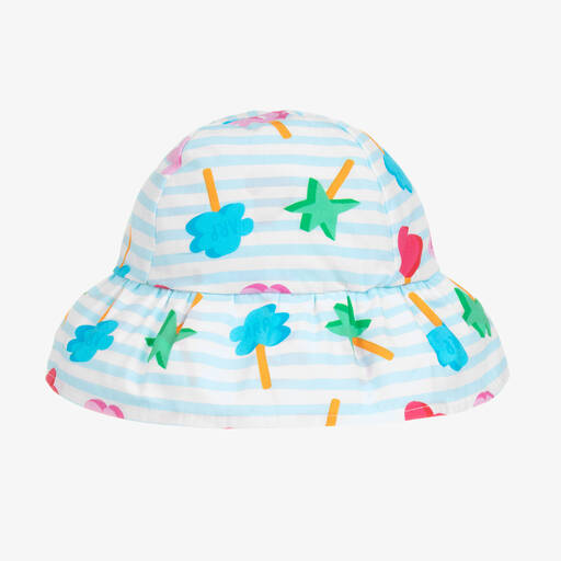 Agatha Ruiz de la Prada-Girls Blue Stripe Cotton Lollipop Hat | Childrensalon Outlet